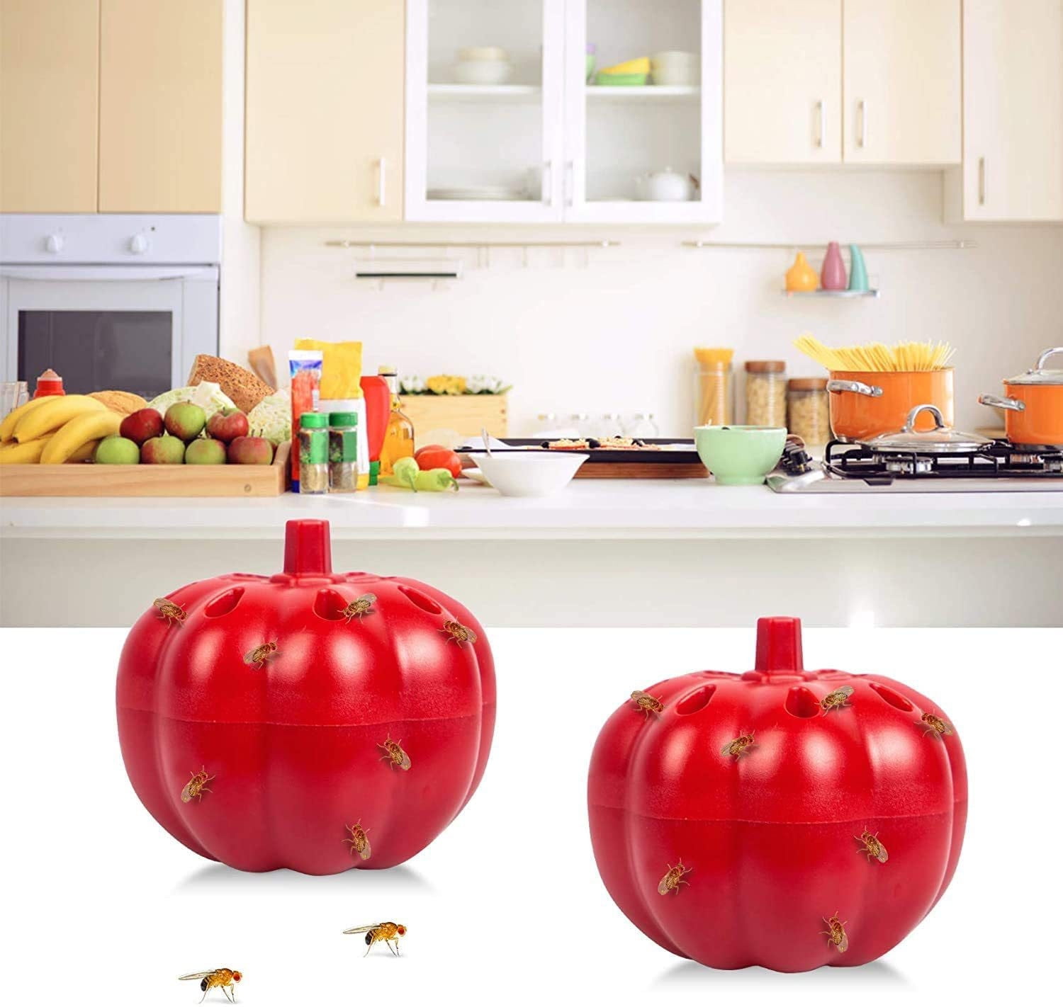 Harlier Fruit Fly Traps, Effective Fruit Fly Trap for Indoor Use, Fruit Fly Killer & Gnat Traps for House Indoor, Easy to Use & Safe Food-Based Lure Fly Catcher
