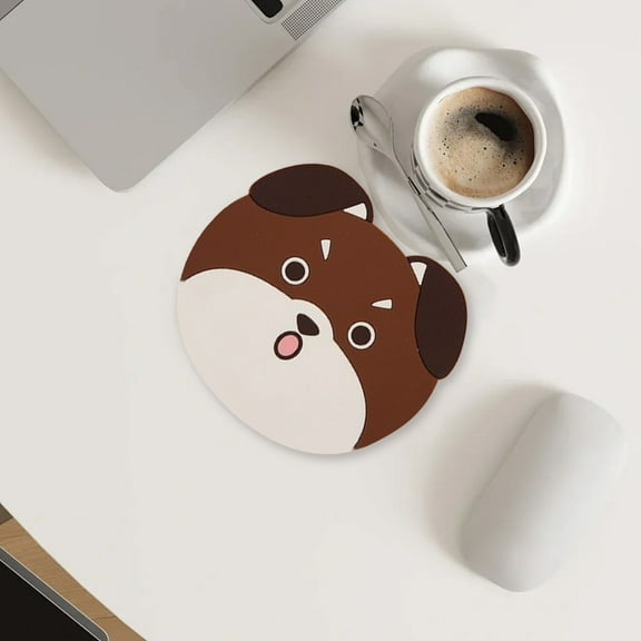 Harlier Funny Dog Coasters for Drinks, Cute Cat Silicone Small Coasters for Coffee Table Dinning Room Desk Decorations, Non Slip Hot Pads for Beverage Drink Tea Home Gift Idea