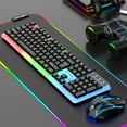 thumbnail image 1 of Harlier Gaming Keyboard and Mouse Combo, RGB Backlit Mechanical Keyboard Feel Full Size Mouse, 104 Keys Anti-Ghosting Metal Panel Wired Keyboard for Gaming or Working, 1 of 9