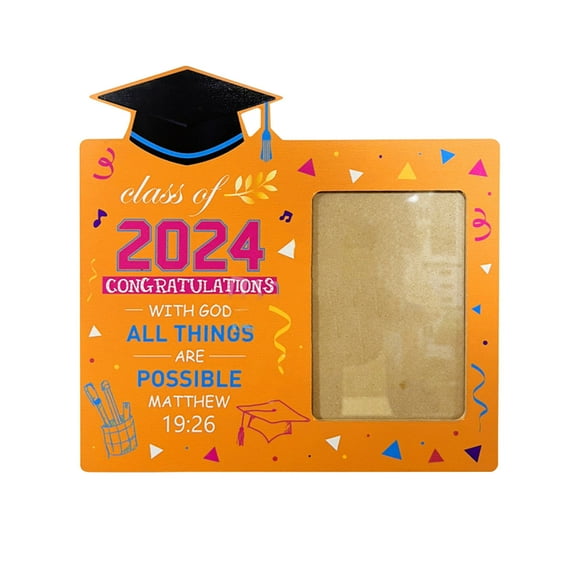Harlier Graduation Picture Frames, Class of 2024 Graduation Wooden Photo Frame, Graduation Standing Photo Frame, High School College Graduation Gifts for Class of 2024 Girls Boys Son Daughter