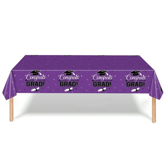 Harlier Graduation Tablecloths, Graduation Party Table Decorations Waterproof Plastic Rectangular Disposable Table Cover for Congrats Grad Party Supplies, 54 x 108 Inch