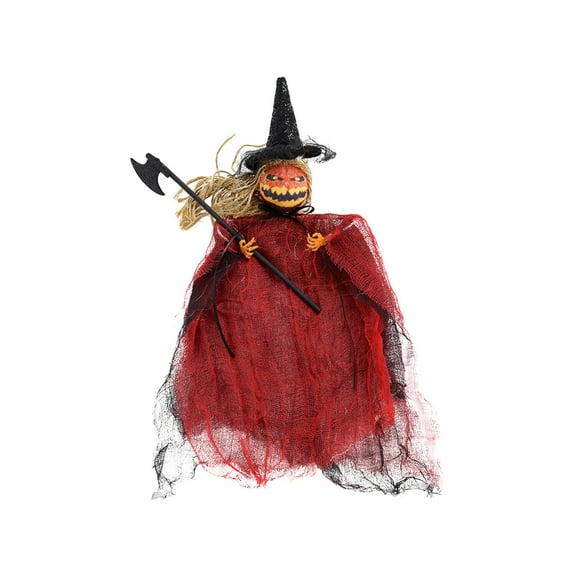 Harlier Halloween Hanging Pumpkin Ghost Decoration, Small Spooky Ghost Doll Pendant, Vivid Fun Halloween Ghost for Indoor Outdoor Party Haunted House Prop Decor (Red)