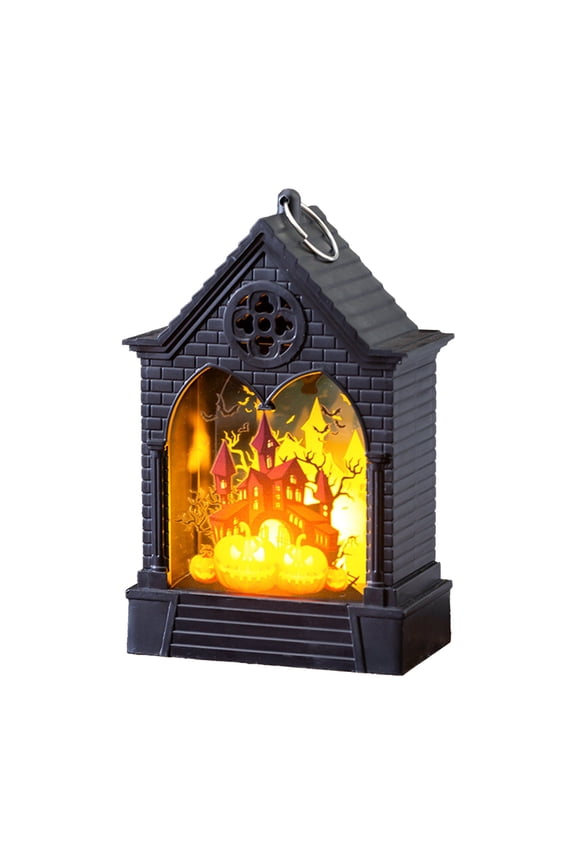 Halloween Lantern, Mini Lanterns 5.9inch Decorative Vintage Style Hanging Lantern Metal Candle Holder for Indoor Outdoor Events Parities and Weddings Table Centerpiece (Black)
