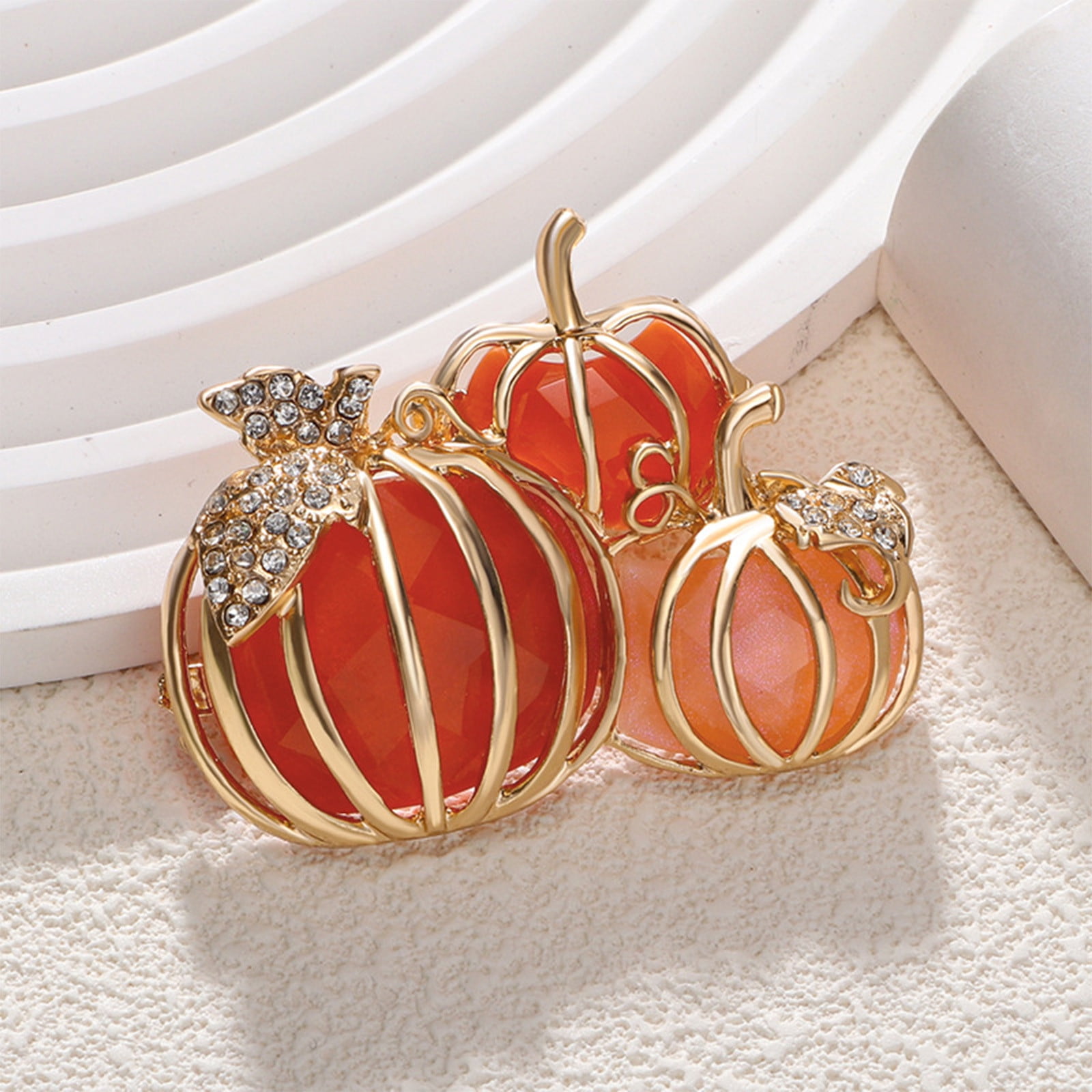Harlier Halloween Pumpkin Brooch, New Alloy Orange Enamel Pumpkin