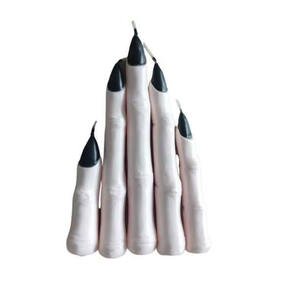 Harlier Halloween Witch Finger Candles, Horror Spooky and Realistic Novelty Finger Candle for Halloween Gothic Decorations (Ghostly Pale Color)