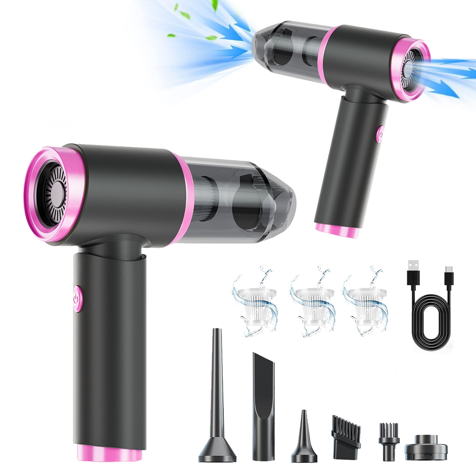 JUSTTOP 120W Portable Car Vacuum Cleaner - 9000Pa Suction, Wet/Dry, With Long Cord & Accessories