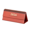 thumbnail image 1 of Harlier Horizontal Desk Calendar 2025-2026, Small Standing Flip Calendar, July 2025 - June 2027, 24 Monthly Simplicity Desktop Calendar for Home, School Office, 3.6" x 8.3" (Red), 1 of 6