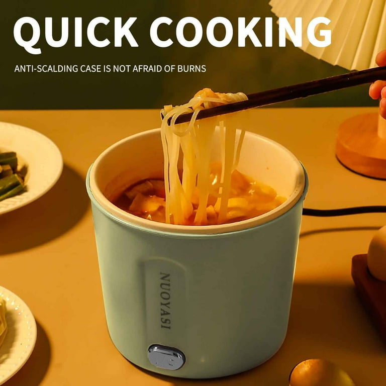Harlier Hot Pot Electric 1L Mini Ramen Cooker 450W Rapid Noodles Cooker Multifunctional Electric Pot for Cooking Portable Pot with Over Heating Protection for Dorm Office Travel Walmart