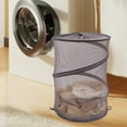 thumbnail image 1 of Harlier Large Collapsible Laundry Basket with Lid Foldable Mesh Pop Up Hamper with Handles for Laundry Room, Bathroom, Kids Room, College Dorm, Travel, Storage Organizer, Black, 1 of 7