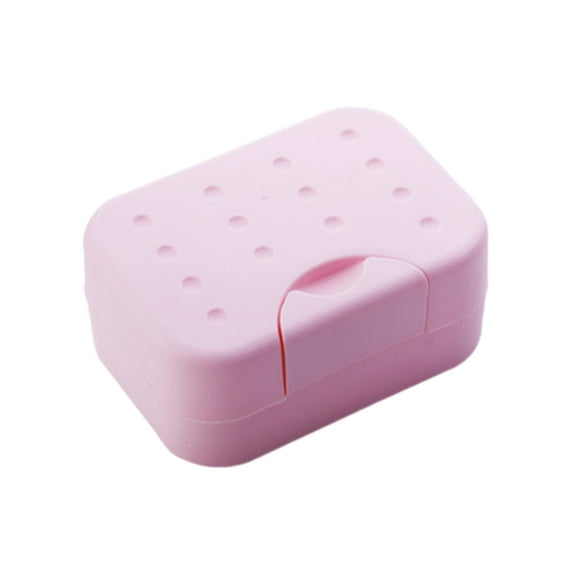 Harlier Leakproof Soap Holder Travel Box Cases, Plastic Portable Soap Saver Container with Covers for Bathroom Organization, Gym, Hiking, Traveling, Camping (Pink, 4.3x2.0x3.2 Inch)