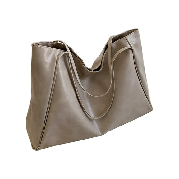 Harlier Leather Tote Bag Zipper Shoulder Bag, Faux Leather Purses Satchel for Women Large Casual Handbag Work Dating College