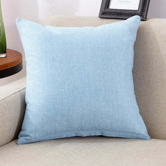 Harlier Linen Decorative Throw Pillow Covers, Classical Square Solid Color Pillow Cases,15.7 x 15.7 Inches Farmhouse Cushion Covers for Sofa Couch Bed & Car, Living Room (Blue)