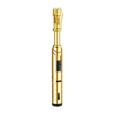 Harlier Long Torch Lighters, Butane Torch Lighter Refillable Gas Jet Flame Lighter, Adjustable Windproof Pen Torch Lighter for Camping Candle Grill BBQ Outdoor Fireworks (Fuel Not Included)
