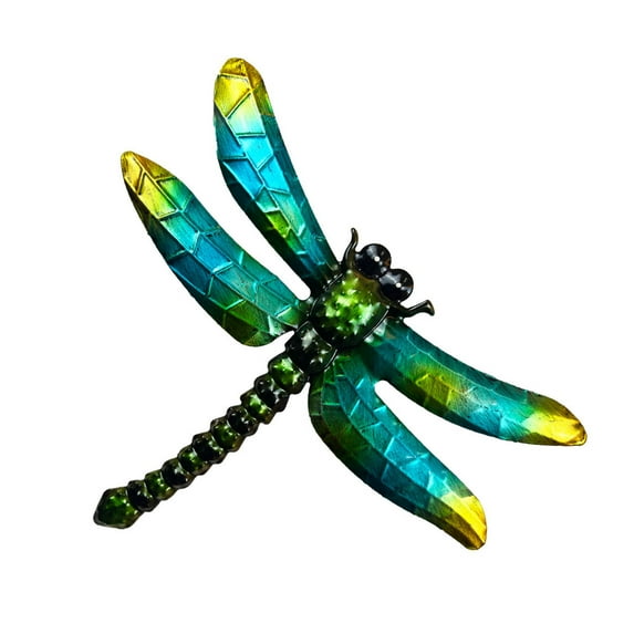 Harlier Metal Dragonfly Wall Decor, Bathroom Wall Art Iron Sculpture Outdoor Multicolor Hanging Decoration for Home Bedroom Garden Patio Porch or Fence - Blue