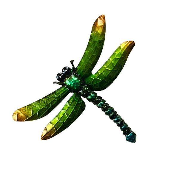 Harlier Metal Dragonfly Wall Decor, Bathroom Wall Art Iron Sculpture Outdoor Multicolor Hanging Decoration for Home Bedroom Garden Patio Porch or Fence - Green
