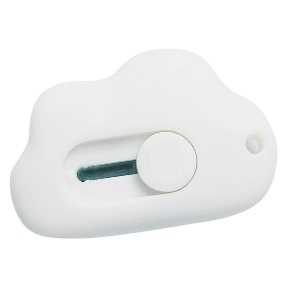 Harlier Mini Box Cutter, Cute Cloud Utility Retractable Art Knives, Letter Opener Envelope Slitter, Cloud Shaped Carton Portable Cutter with Key Chain Hole for Office Home School