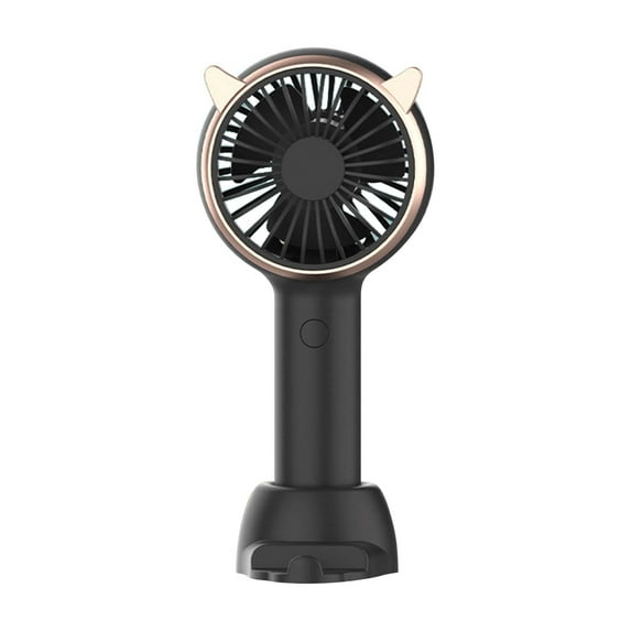 Harlier Mini Handheld Fan, 2400mAh Battery Portable USB Rechargeable Eyelash Fan with 3 Speeds Wind Powerful, Makeup Cute Small Fan with Base for Desk Travel Beach Office