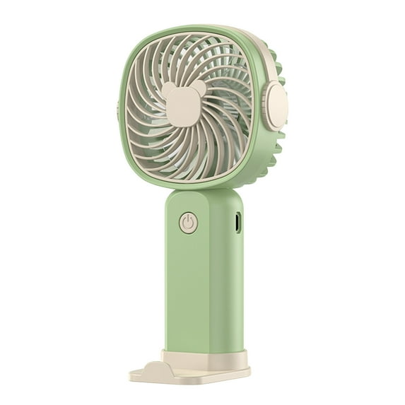Harlier Mini Handheld Fan, Small Portable Fan with USB Rechargeable Battery, 3 Speed Personal Desk Table Fan with Base, Makeup Eyelash Fan for Women Kids Travel Indoor Outdoor, Green