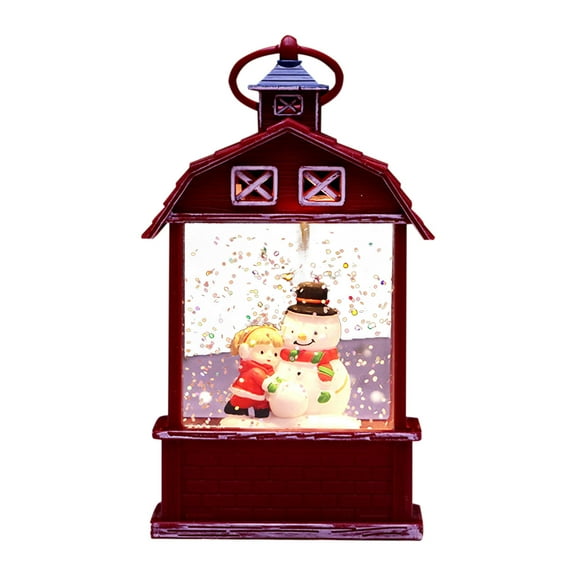 Harlier Musical Snow Globe Lantern with Timer, Lighted USB/Battery Operated Swirling Singing Water Glittering Lantern, Snow Globes Lantern for Adults and Kids Christmas Decoration