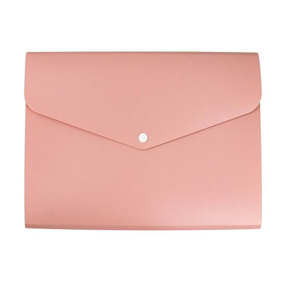 Harlier Plastic Felt File Folders, A4 Envelope Folder File Document Storage Bag, 6 Compartments Portable File Folder Organizer Case with Button Closure for Office Business (Pink)