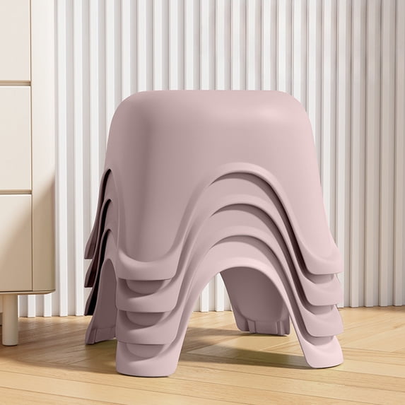 Harlier Plastic Step Stool, Small Portable Step Stool, Thickened Single Foot Stool, Multifunctional Seat Stool Sturdy and Lightweight Ideal for Living Room Bathroom Kitchen (Pink)