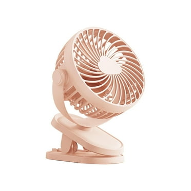 Harlier Portable Clip on Fan Battery Operated, Small Powerful USB Desk Fan, 3 Speed Quiet Rechargeable Mini Table Fan, 360° Rotate Personal Cooling Fan for Home Office Stroller Camping