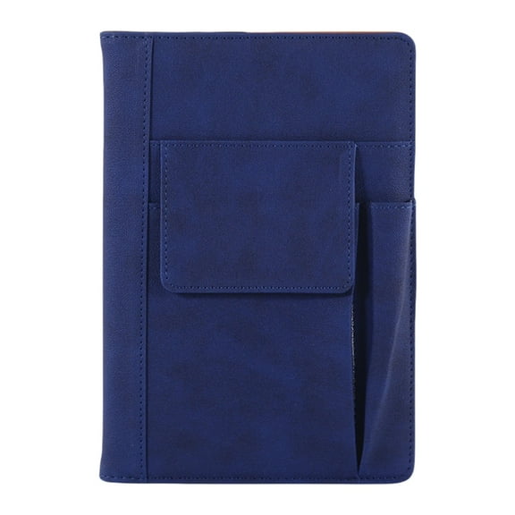 Harlier Refillable Lined Leather Journal Notebook, A5 Size Hardcover Journal Notebook with 100gsm 200 Pages, Thick Paper Notebooks with Front Pockets and Pen Pocket for Daily Writing