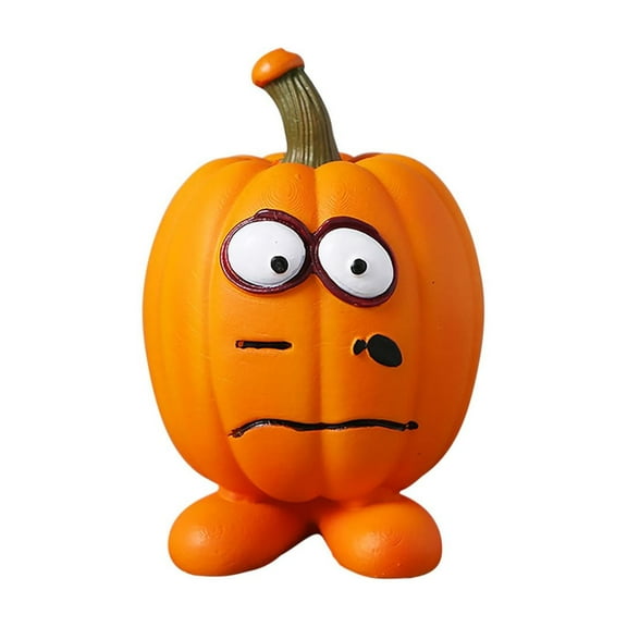 Harlier Resin Mini Ghost Pumpkin Halloween Miniature, Grimace Pumpkin Artificial Pumpkin Beads Material for Halloween Party Craft DIY Table Scatter Decoration, 3.7 Inch High