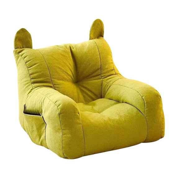 Harlier Sherpa Bean Bag Chair, Boucle Tufted Bean Bag Couch, Living Room Bean Bag Chair for Kids, Soft Lazy Sofa Accent Chair with Pocket for Reading, Stuffed with Filler, Green