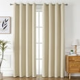 thumbnail image 1 of Harlier Short Blackout Curtains - Thermal Insulated Window Curtain Panels - Room Darkening Grommet Top Rod Pocket Draperies for Bedroom/Kitchen, 39"W x 51"L, Beige, 2 Panels, 1 of 8