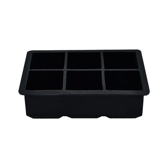 Harlier Silicone Ice Cube Trays, 6 Grids Large Size Silicone Ice Cube Molds, Leak Proof Square Ice Cube Tray And BPA Free for Cocktail, Whiskey, Stackable Flexible Ice, 6.3x4.3 Inch