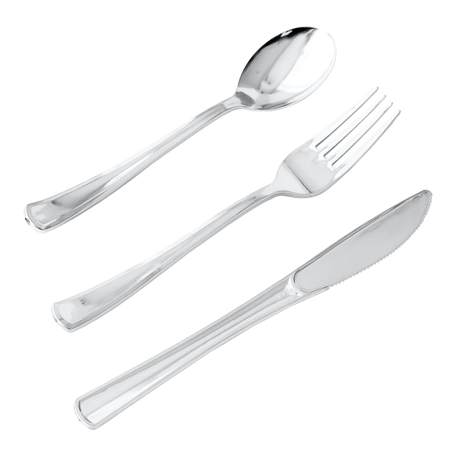Harlier Slivery Plastic Silverware Disposable Cutlery 10 Knives