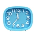 thumbnail image 1 of Harlier Small Battery Operated Alarm Clock, 4.5 inches Bedside Analog Non-Ticking Silent Small Desk Clock with Arabic Numerals, Table Clock for Living Room, Bedroom (Blue), 1 of 4