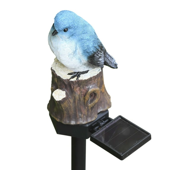 Harlier Solar Garden Lights, Cute Blue Bird Statues Waterproof Outdoor Decorations, Resin Animal Ornaments Gifts for Mom's Yard Lawn Pathway Flower Fence Art (Bird)