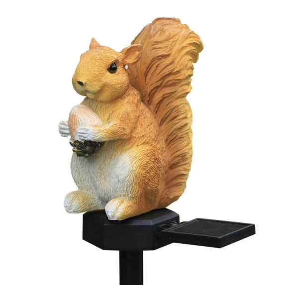 Harlier Solar Garden Lights, Cute Squirrel Statues Waterproof Outdoor Decorations, Resin Animal Ornaments Gifts for Mom's Yard Lawn Pathway Flower Fence Art (Squirrel)