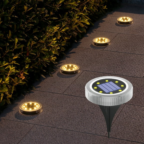 Harlier Solar Lights for Outside with 8 Led, Solar Garden Lights for Landscape, Solar Outdoor Lights, Walkway, Lawn, Steps Decks, Pathway Yard Stairs Fences, Led lamp, IP65 Waterproof