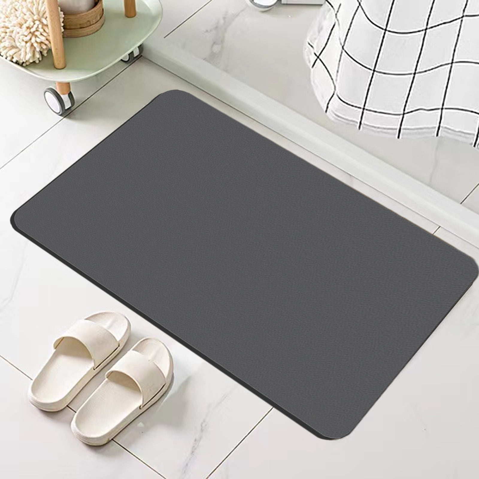 Harlier Super Absorbent Bath Floor Mat, Thin Bathroom Rugs with Rubber ...