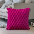 thumbnail image 1 of Harlier Super Soft Plush Fluffy Decorative Throw Pillow Covers, 18x18 inch Faux Fur Wool Velvet Cushion Covers, Boho Pillow Cases Decorative for Couch Sofa Bed Living Room (Hot Pink), 1 of 7