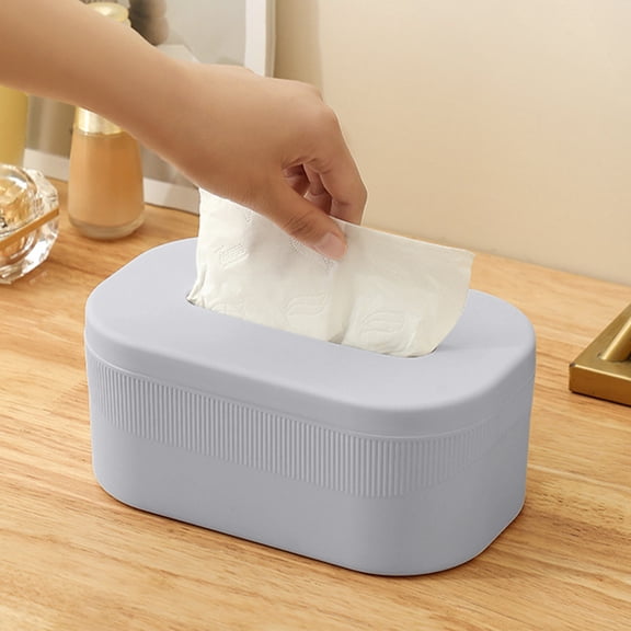 Harlier Tissue Box Cover, Desk Organization, Easy to Refill & Maintain, Solid Material, Facial Tissue and Napkins Holding, Wide Application Paper Organizer for Kitchen, Bathroom