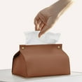 thumbnail image 1 of Harlier Tissue Box Cover, Modern Decorative PU Leather Rectangular Tissue Box Case Organizer Holder for Vanity Countertop, Night Stands, Livingroom, Office Desk & Car (Brown), 1 of 6