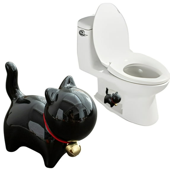 Harlier Toilet Floor Bolt Caps, Ceramic Cat Toilet Bolt Caps Cute Bathroom Decor, Fun Cat Themed Gadgets for The Toilet Easy installation Toilet Replacement Parts