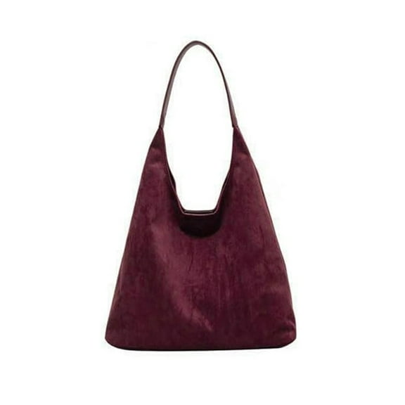 Harlier Tote Bag for Women, Slouchy Hobo Bags, Suede Bag, Shoulder Handbag, Leather Hobo Bags, Trendy Tote Bag, Casual Purse Bags (Brown)