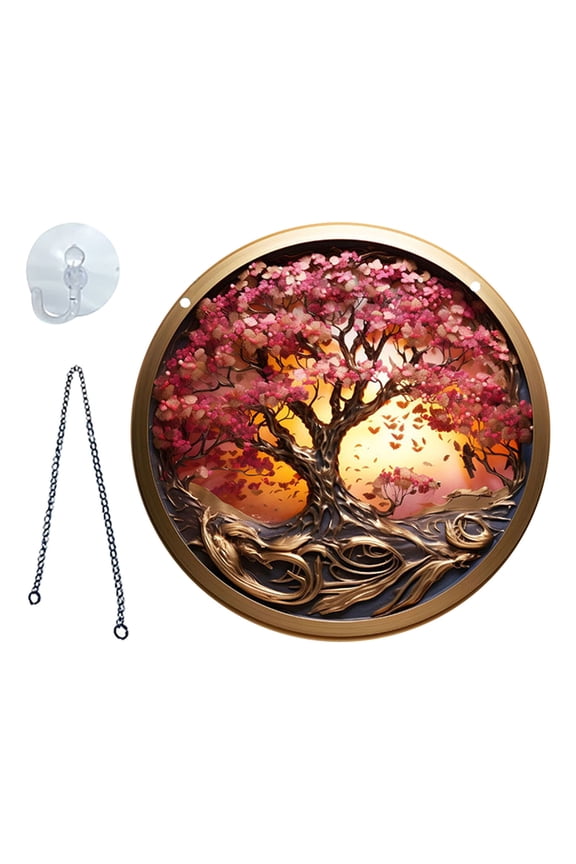 Tree Of The World Tree Disc Hanging Ornament Porch Home Decor Window Hanging Ornament