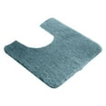 thumbnail image 1 of Harlier U-shaped Toilet Bath Rug, Fluffy Plush, Super Shaggy Soft Non Slip, Water Absorbent Microfiber Bath Mat, Dries Quickly, Machine Washable Thick Bathroom Rugs, 19.7"x 19.7", Light Blue, 1 of 5