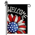 thumbnail image 1 of Harlier Welcome 4th of July Garden Flags for Outside, American Patriotic Sunflower Small Yard Flag, Independence Day, Memorial Day Decorations for Farmhouse Holiday, 12x18 Inch Double Sided, 1 of 8