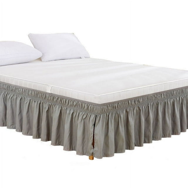 Harlier Wrap Around Ruffled Bed Skirt with Adjustable Elastic Belt 15