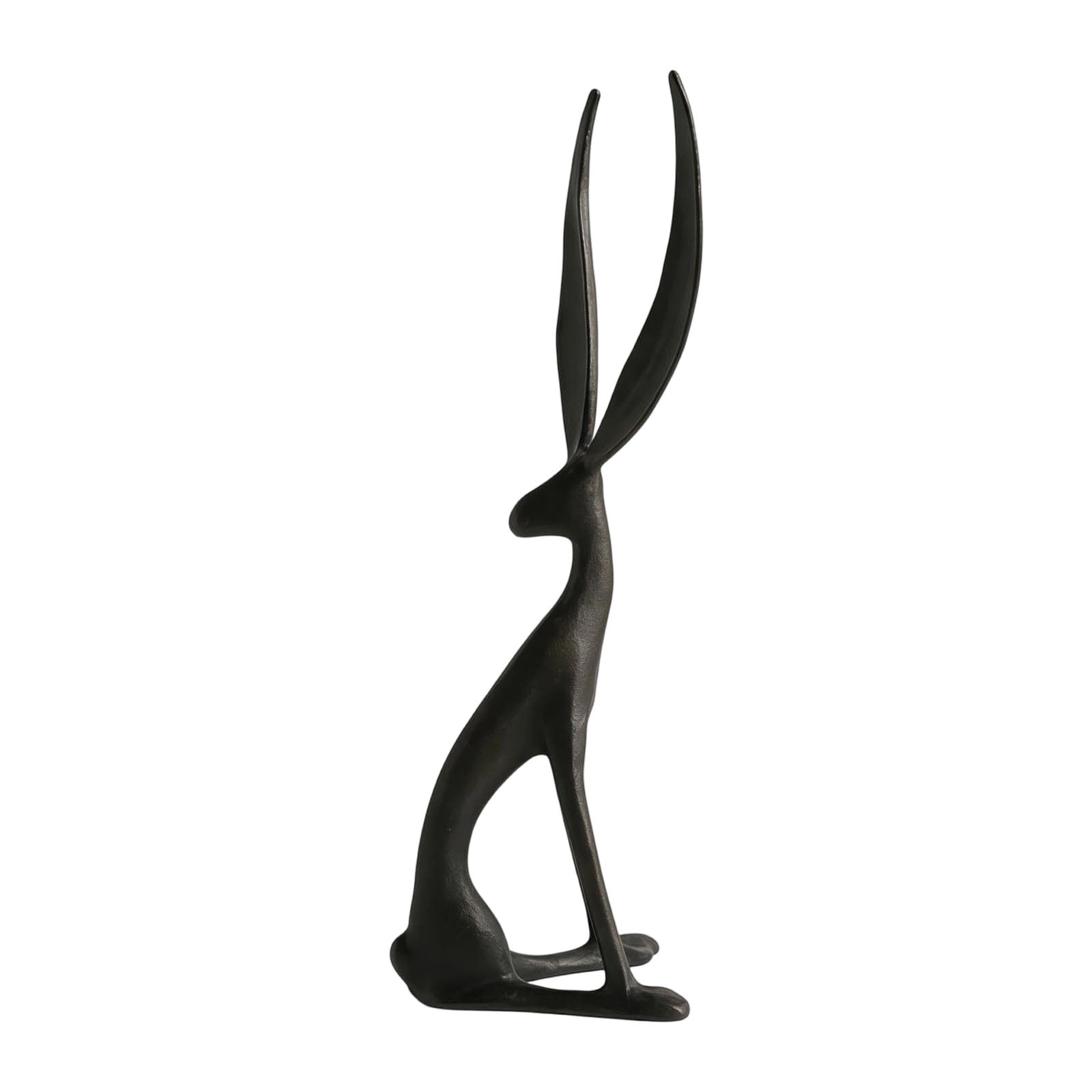 Harlier13 Modern Rabbit Statues, Black Metal Bunny Statues, Style ...