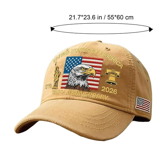 Harlier13 U.S.A. 250th Anniversary Commemorative Hat, Patriotic Adjustable 250 Anniversary USA Hat, Bald Eagle Printed Baseball Cap