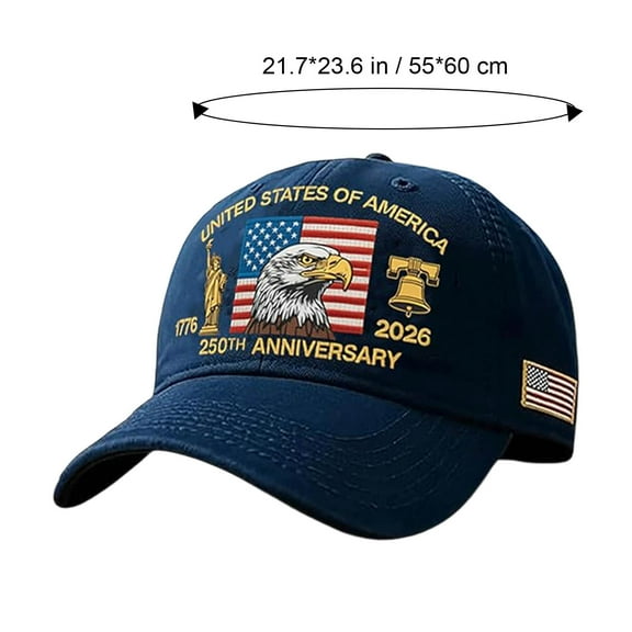 Harlier13 U.S.A. 250th Anniversary Commemorative Hat, Patriotic Adjustable 250 Anniversary USA Hat, Bald Eagle Printed Baseball Cap