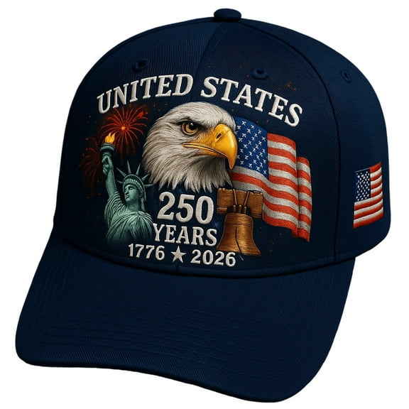 Harlier13 US 250th Anniversary Cap, Eagle & Liberty – United States 250th Anniversary Hat, Adjustable Cotton Printed Patriotic Baseball Cap for Men Women